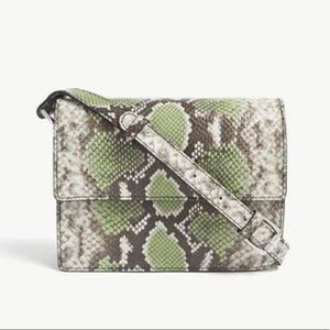 GANNI Snakeskin-embossed Leather Cross-body Bag